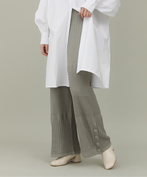 sakishimatokyo（サキシマトーキョー）の「【ZOZO限定】サキシマamp「スカシサイドボタンパンツ」（その他パンツ・レディース・ホワイト系その他/ブラック/ラベンダー/カーキ・FREE）」の3枚目の写真