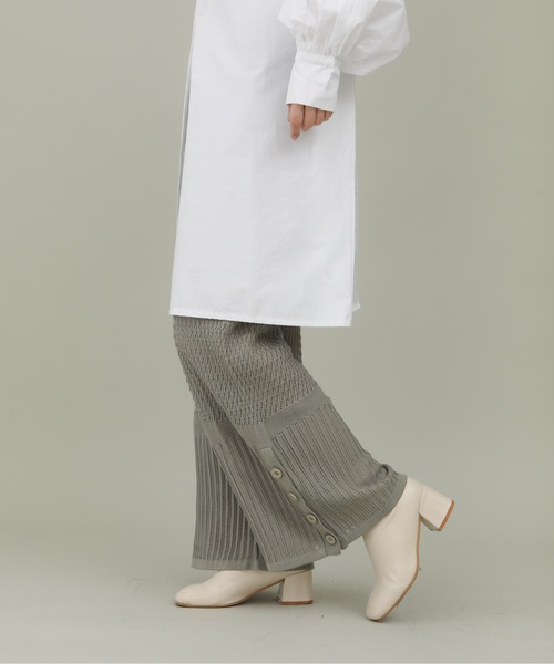 sakishimatokyo（サキシマトーキョー）の「【ZOZO限定】サキシマamp「スカシサイドボタンパンツ」（その他パンツ・レディース・ホワイト系その他/ブラック/ラベンダー/カーキ・FREE）」の6枚目の写真