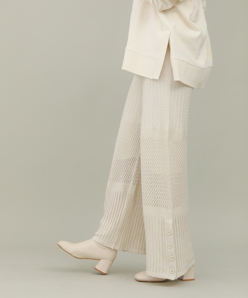 sakishimatokyo（サキシマトーキョー）の「【ZOZO限定】サキシマamp「スカシサイドボタンパンツ」（その他パンツ・レディース・ホワイト系その他/ブラック/ラベンダー/カーキ・FREE）」の8枚目の写真