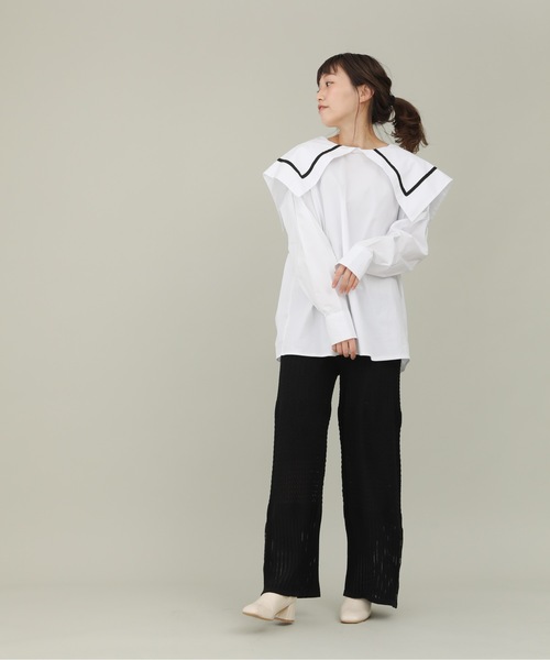 sakishimatokyo（サキシマトーキョー）の「【ZOZO限定】サキシマamp「スカシサイドボタンパンツ」（その他パンツ・レディース・ホワイト系その他/ブラック/ラベンダー/カーキ・FREE）」の5枚目の写真