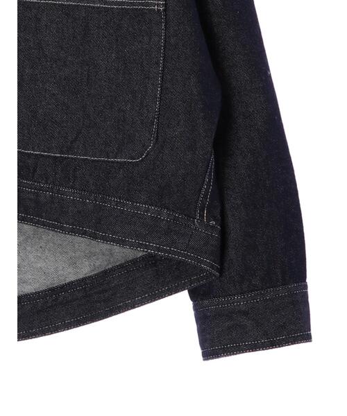 Green　Parks（グリーンパークス）の「ノーカラーカバーオールジャケット＊（ノーカラージャケット・レディース・ネイビー/ナチュラル・FREE）」の14枚目の写真