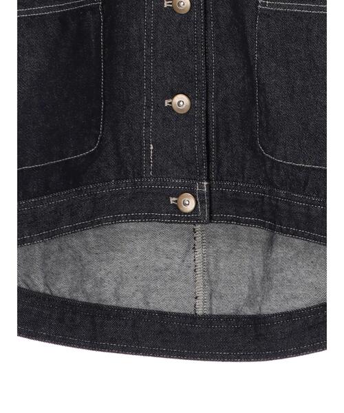 Green　Parks（グリーンパークス）の「ノーカラーカバーオールジャケット＊（ノーカラージャケット・レディース・ネイビー/ナチュラル・FREE）」の15枚目の写真