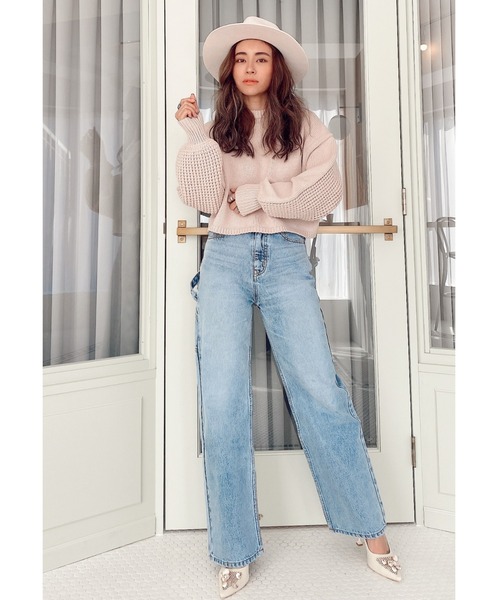 ALEXIA STAM（アリシアスタン）の「Puff Sleeve Cropped Knit Top/パフスリーブクロップドニットトップ（ニット/セーター・レディース・ベージュ/アイボリー/ピンク系その他・FREE）」の19枚目の写真