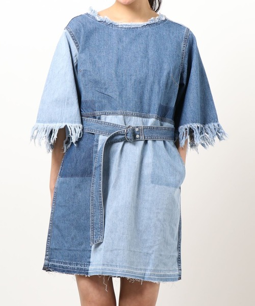 RNA（アールエヌエー）の「D1535 デニムＢＯＸワンピ（ワンピース・レディース・インディゴブルー/ケミカルウォッシュ・MEDIUM）」の22枚目の写真