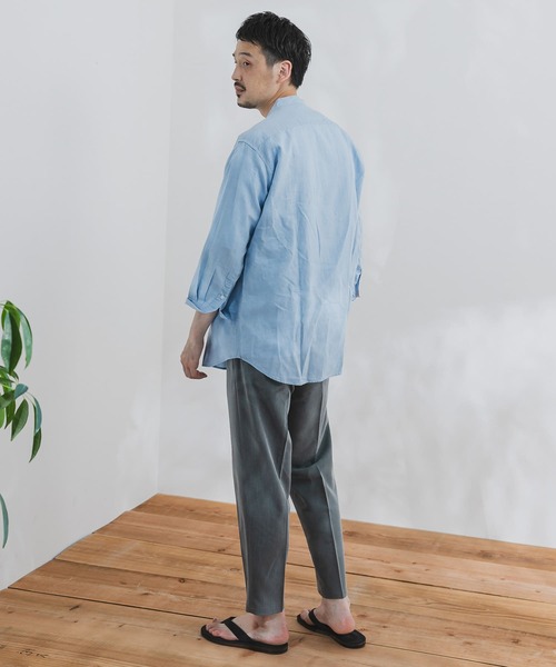 URBAN RESEARCH DOORS(アーバンリサーチドアーズ)の「綿麻ライトオックスバンドカラーシャツ(シャツ/ブラウス・メンズ・カーキ/ブルー/ベージュ/ネイビー・40/38)」の9枚目の写真
