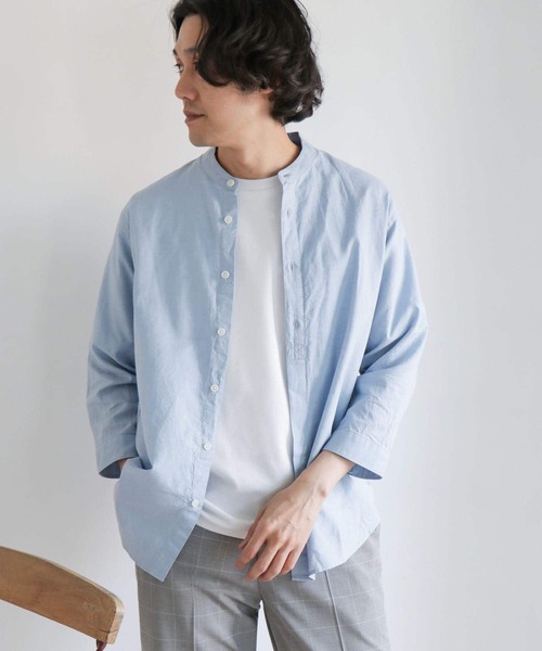 URBAN RESEARCH DOORS(アーバンリサーチドアーズ)の「綿麻ライトオックスバンドカラーシャツ(シャツ/ブラウス・メンズ・カーキ/ブルー/ベージュ/ネイビー・40/38)」の10枚目の写真
