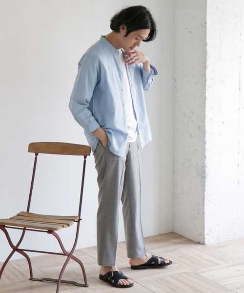 URBAN RESEARCH DOORS(アーバンリサーチドアーズ)の「綿麻ライトオックスバンドカラーシャツ(シャツ/ブラウス・メンズ・カーキ/ブルー/ベージュ/ネイビー・40/38)」の12枚目の写真