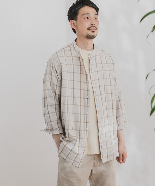 URBAN RESEARCH DOORS(アーバンリサーチドアーズ)の「綿麻ライトオックスバンドカラーシャツ(シャツ/ブラウス・メンズ・カーキ/ブルー/ベージュ/ネイビー・40/38)」の13枚目の写真