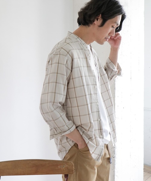 URBAN RESEARCH DOORS(アーバンリサーチドアーズ)の「綿麻ライトオックスバンドカラーシャツ(シャツ/ブラウス・メンズ・カーキ/ブルー/ベージュ/ネイビー・40/38)」の19枚目の写真
