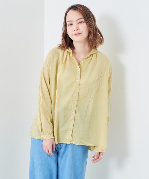 e.r.g*（イーアールジー）の「ボイル　ドロップシャツ（シャツ/ブラウス・レディース・ブラック/オフホワイト/サックスブルー/イエロー・M）」の8枚目の写真