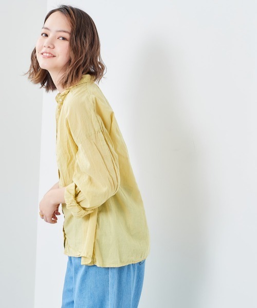 e.r.g*（イーアールジー）の「ボイル　ドロップシャツ（シャツ/ブラウス・レディース・ブラック/オフホワイト/サックスブルー/イエロー・M）」の10枚目の写真