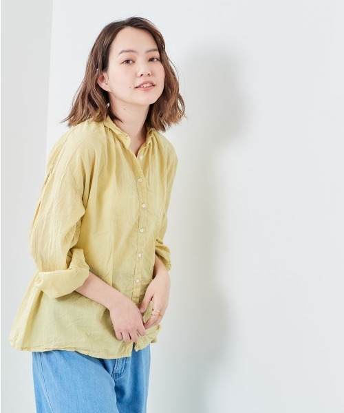 e.r.g*（イーアールジー）の「ボイル　ドロップシャツ（シャツ/ブラウス・レディース・ブラック/オフホワイト/サックスブルー/イエロー・M）」の11枚目の写真