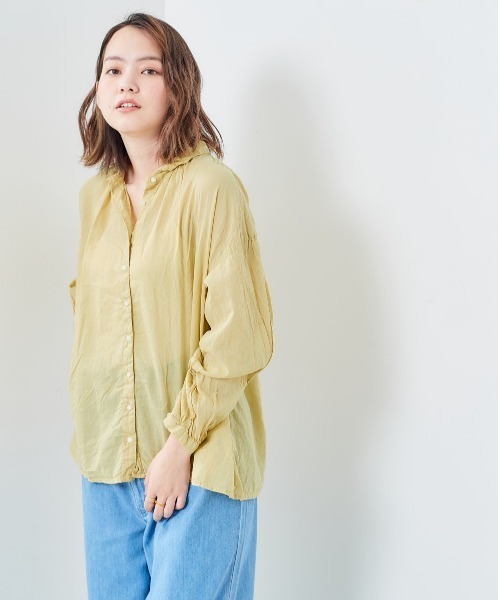 e.r.g*（イーアールジー）の「ボイル　ドロップシャツ（シャツ/ブラウス・レディース・ブラック/オフホワイト/サックスブルー/イエロー・M）」の12枚目の写真