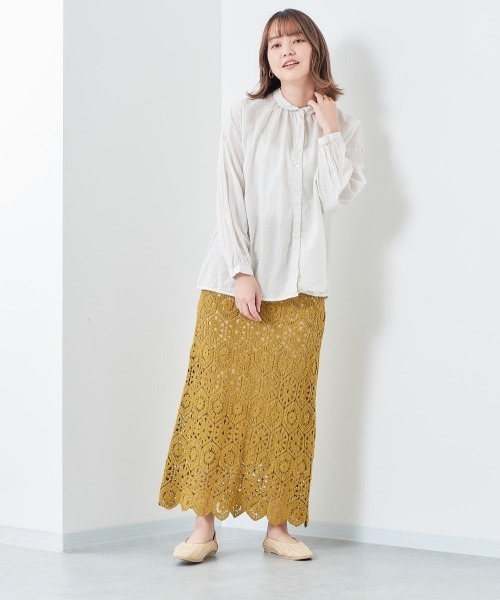 e.r.g*（イーアールジー）の「ボイル　ドロップシャツ（シャツ/ブラウス・レディース・ブラック/オフホワイト/サックスブルー/イエロー・M）」の16枚目の写真