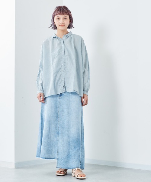 e.r.g*（イーアールジー）の「ボイル　ドロップシャツ（シャツ/ブラウス・レディース・ブラック/オフホワイト/サックスブルー/イエロー・M）」の18枚目の写真