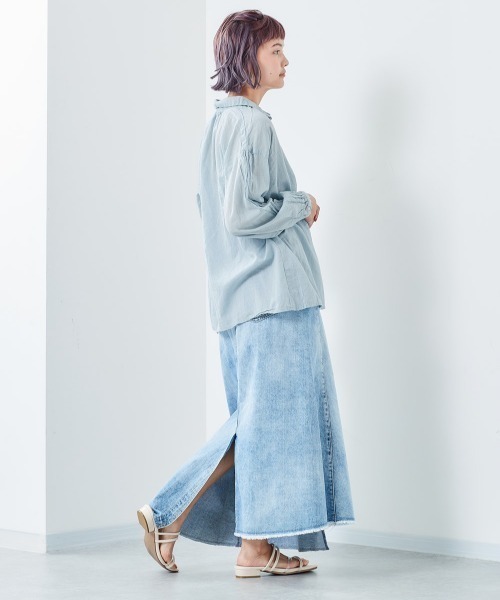 e.r.g*（イーアールジー）の「ボイル　ドロップシャツ（シャツ/ブラウス・レディース・ブラック/オフホワイト/サックスブルー/イエロー・M）」の19枚目の写真