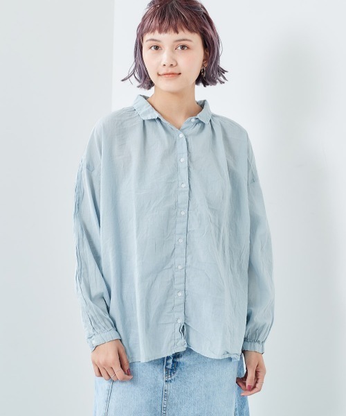 e.r.g*（イーアールジー）の「ボイル　ドロップシャツ（シャツ/ブラウス・レディース・ブラック/オフホワイト/サックスブルー/イエロー・M）」の20枚目の写真