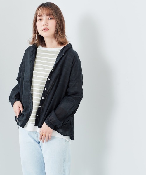 e.r.g*（イーアールジー）の「ボイル　ドロップシャツ（シャツ/ブラウス・レディース・ブラック/オフホワイト/サックスブルー/イエロー・M）」の22枚目の写真