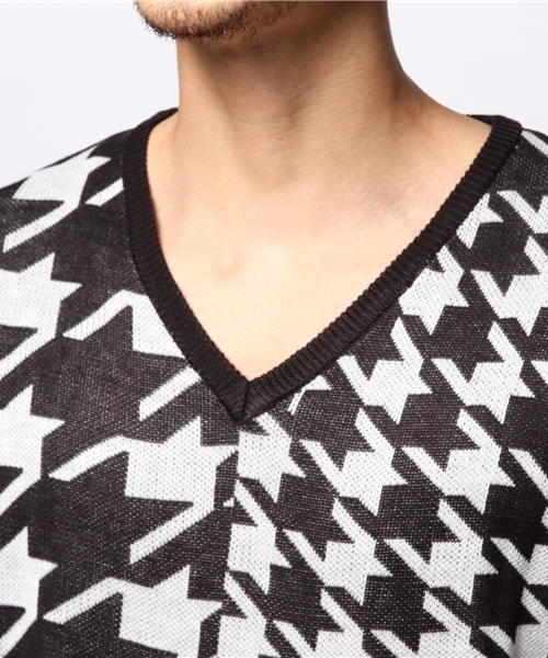 VENCEEXCHANGE（ヴァンスエクスチェンジ）の「Wネームクレイジーチドリニット（ニット/セーター・メンズ・ホワイト/ブルー・MEDIUM/LARGE）」の6枚目の写真