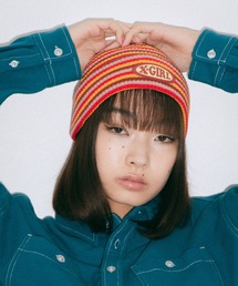 X-girl | STRIPED WAFFLE KNIT CAP(ニットキャップ/ビーニー)