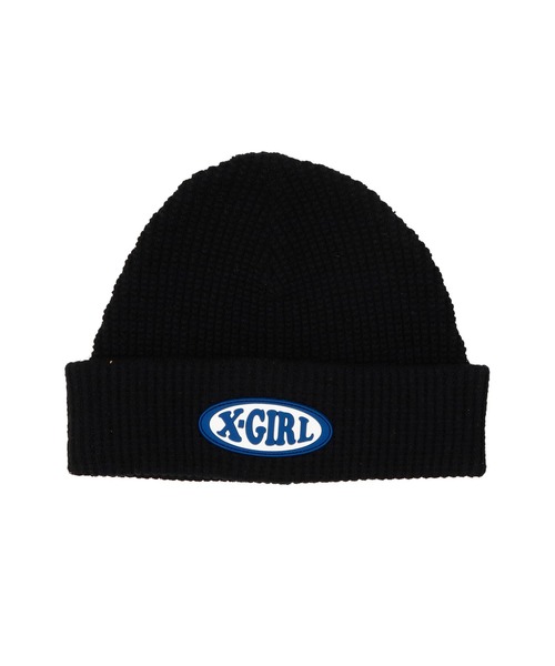 X-girl（エックスガール）の「STRIPED WAFFLE KNIT CAP（ニットキャップ/ビーニー・レディース・ホワイト/ブラック/レッド・ONE SIZE）」の8枚目の写真