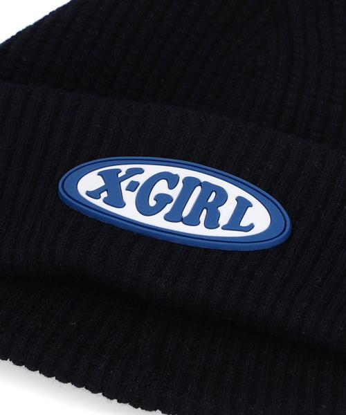 X-girl（エックスガール）の「STRIPED WAFFLE KNIT CAP（ニットキャップ/ビーニー・レディース・ホワイト/ブラック/レッド・ONE SIZE）」の11枚目の写真