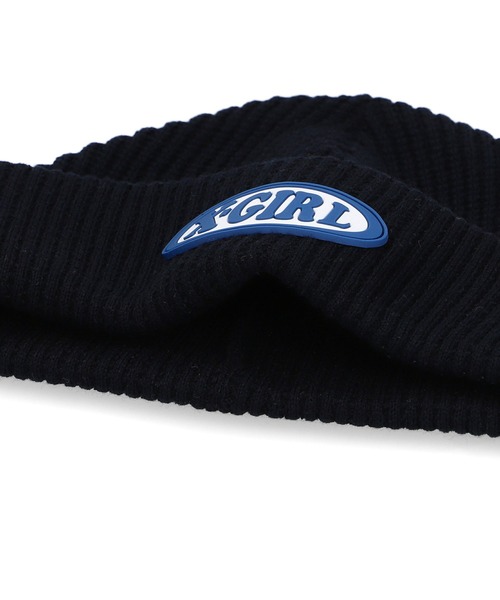 X-girl（エックスガール）の「STRIPED WAFFLE KNIT CAP（ニットキャップ/ビーニー・レディース・ホワイト/ブラック/レッド・ONE SIZE）」の6枚目の写真