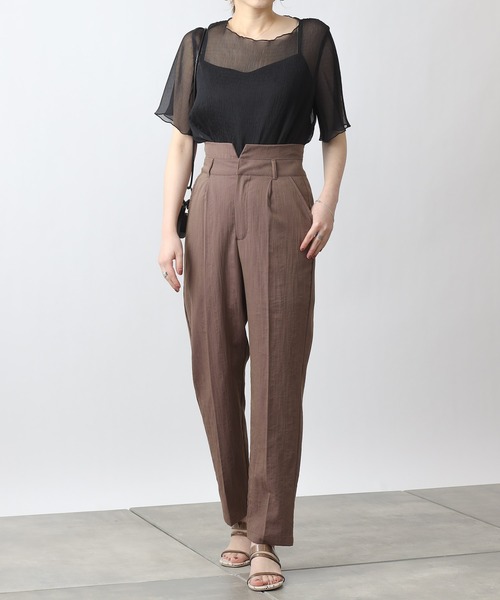 COLONY 2139（コロニートゥーワンスリーナイン）の「【WEB・一部店舗限定】麻調テーパードパンツ(セットアップ可)（その他パンツ・レディース・ブラック/ブラウン・MEDIUM/LARGE）」の18枚目の写真