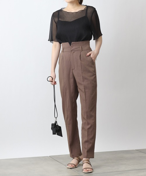 COLONY 2139（コロニートゥーワンスリーナイン）の「【WEB・一部店舗限定】麻調テーパードパンツ(セットアップ可)（その他パンツ・レディース・ブラック/ブラウン・MEDIUM/LARGE）」の22枚目の写真