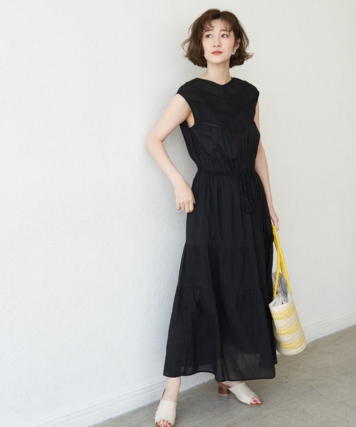 ROPE' PICNIC（ロペピクニック）の「INDIAバイアスレースティアードワンピース（ワンピース・レディース・オレンジ系その他/ブラック/グリーン・38）」の17枚目の写真