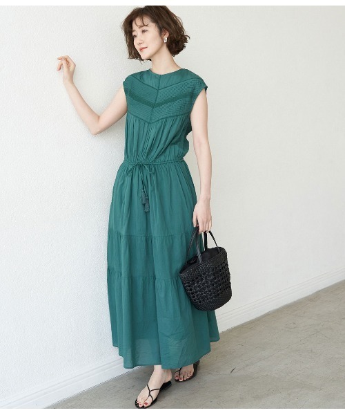 ROPE' PICNIC（ロペピクニック）の「INDIAバイアスレースティアードワンピース（ワンピース・レディース・オレンジ系その他/ブラック/グリーン・38）」の15枚目の写真