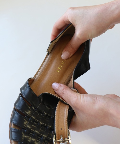 セール】グルカサンダル / レザー編み込みストラップサンダル  