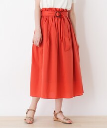 DRESKIP | ベルテッドタックフレアロングスカート(スカート)