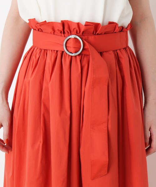 DRESKIP（ドレスキップ）の「◆ベルテッドタックフレアロングスカート（スカート・レディース・ダークオレンジ/ネイビー/サンドベージュ・02/03）」の7枚目の写真