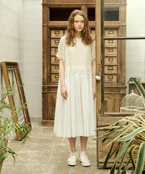 PUAL CE CIN（ピュアルセシン）の「ペーパー加工ワンピース（ワンピース・レディース・ホワイト/ブラック/ナチュラル・FREE）」の7枚目の写真