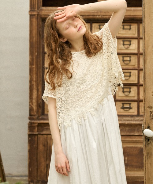 PUAL CE CIN（ピュアルセシン）の「ペーパー加工ワンピース（ワンピース・レディース・ホワイト/ブラック/ナチュラル・FREE）」の9枚目の写真