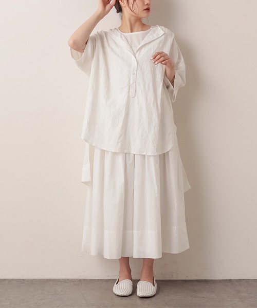 PUAL CE CIN（ピュアルセシン）の「ペーパー加工ワンピース（ワンピース・レディース・ホワイト/ブラック/ナチュラル・FREE）」の15枚目の写真