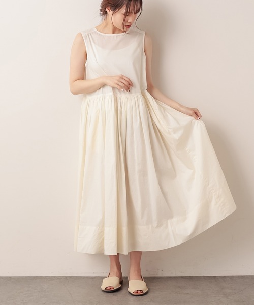 PUAL CE CIN（ピュアルセシン）の「ペーパー加工ワンピース（ワンピース・レディース・ホワイト/ブラック/ナチュラル・FREE）」の18枚目の写真