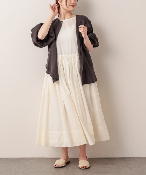 PUAL CE CIN（ピュアルセシン）の「ペーパー加工ワンピース（ワンピース・レディース・ホワイト/ブラック/ナチュラル・FREE）」の21枚目の写真