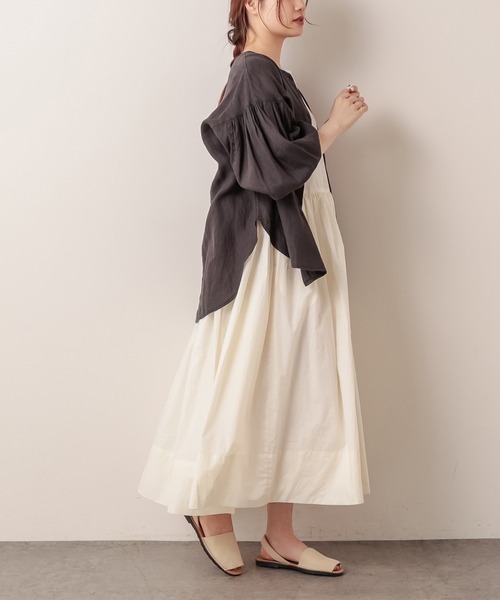 PUAL CE CIN（ピュアルセシン）の「ペーパー加工ワンピース（ワンピース・レディース・ホワイト/ブラック/ナチュラル・FREE）」の22枚目の写真