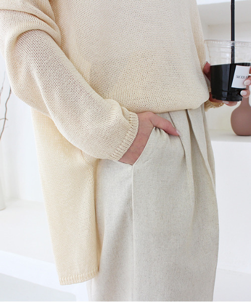 MODE ROBE（モードローブ）の「透かし編みニット（ニット/セーター・レディース・ベージュ/アイボリー・FREE）」の6枚目の写真