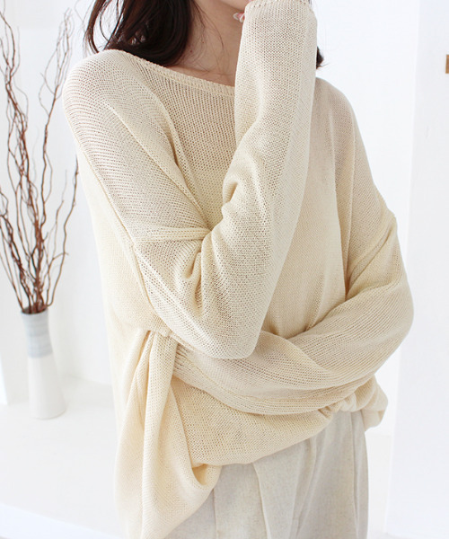 MODE ROBE（モードローブ）の「透かし編みニット（ニット/セーター・レディース・ベージュ/アイボリー・FREE）」の8枚目の写真