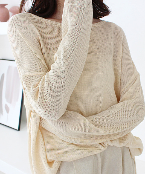 MODE ROBE（モードローブ）の「透かし編みニット（ニット/セーター・レディース・ベージュ/アイボリー・FREE）」の11枚目の写真