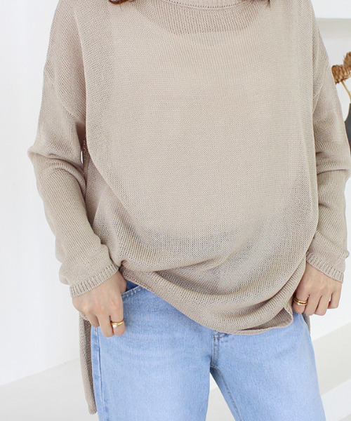 MODE ROBE（モードローブ）の「透かし編みニット（ニット/セーター・レディース・ベージュ/アイボリー・FREE）」の19枚目の写真