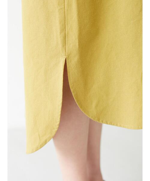 Green　Parks（グリーンパークス）の「ベルギーリネンブレンド　開襟ワンピース＊（ワンピース・レディース・オフホワイト/イエロー/カーキ・FREE）」の15枚目の写真