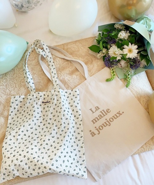 Heather（ヘザー）の「あいねねシンプルロゴトート 954974（トートバッグ・レディース・アイボリー系/ブルー系・ONE SIZE）」の2枚目の写真