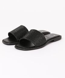 SUNNY ROOM | 【スクエアトゥ】キラキラ☆ラインストーンフラットサンダル　1207(サンダル)