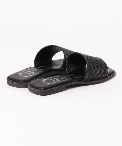 SUNNY ROOM（サニールーム）の「【スクエアトゥ】キラキラ☆ラインストーンフラットサンダル　1207（サンダル・レディース・シルバー/ブラック・M/L/S）」の4枚目の写真