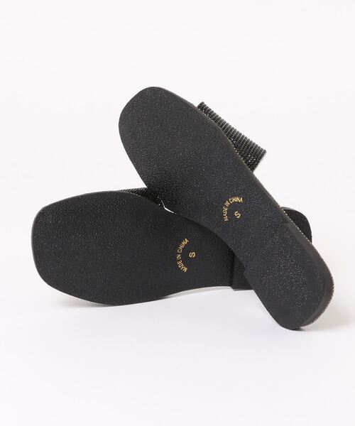 SUNNY ROOM（サニールーム）の「【スクエアトゥ】キラキラ☆ラインストーンフラットサンダル　1207（サンダル・レディース・シルバー/ブラック・M/L/S）」の3枚目の写真