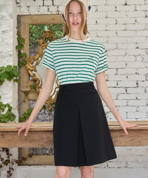 ANEDIT（アンエディット）の「【ANEDIT 】フロントタックスカート / Front Tuck skirt（スカート・レディース・ホワイト/ブラック・SMALL/MEDIUM）」の9枚目の写真